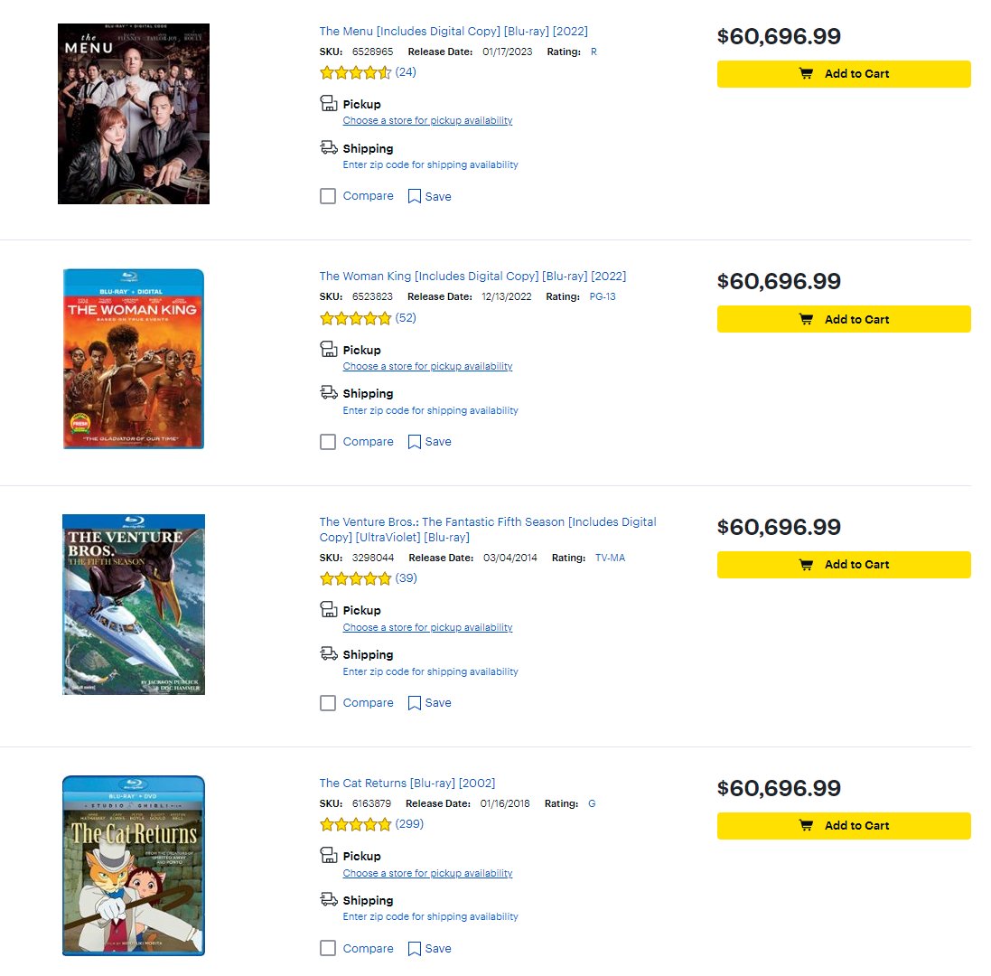 Wario64's tweet photo. Street Fighter The Movie Steelbook Blu-ray is $60,696.99 at Best Buy (save $60,677.00 with Best Buy Totaltech) https://t.co/MUnuijC6dV

$60,696.99 Blu-ray sale https://t.co/ARLpVl4aWg https://t.co/WWiuKiMRXQ