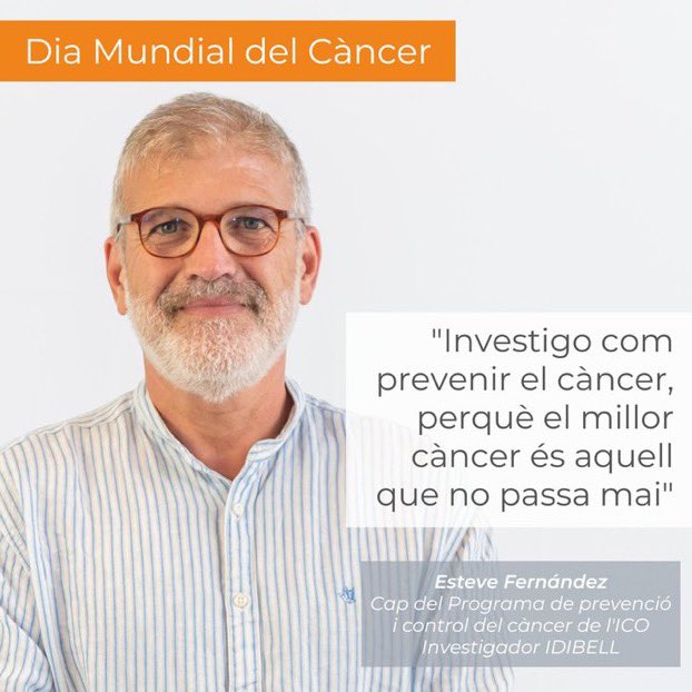 StvFdz's tweet photo. La prevenció primària i la detecció precoç del #càncer és el meu dia a dia a @ICO_oncologia @idibell_cat. Amb especial interès pel #tabac que és la principal causa prevenible de càncer. 
#DiaMundialContraElCancer #DiaMundialCancer #WorldCancerDay https://t.co/3XWWMglbHH
