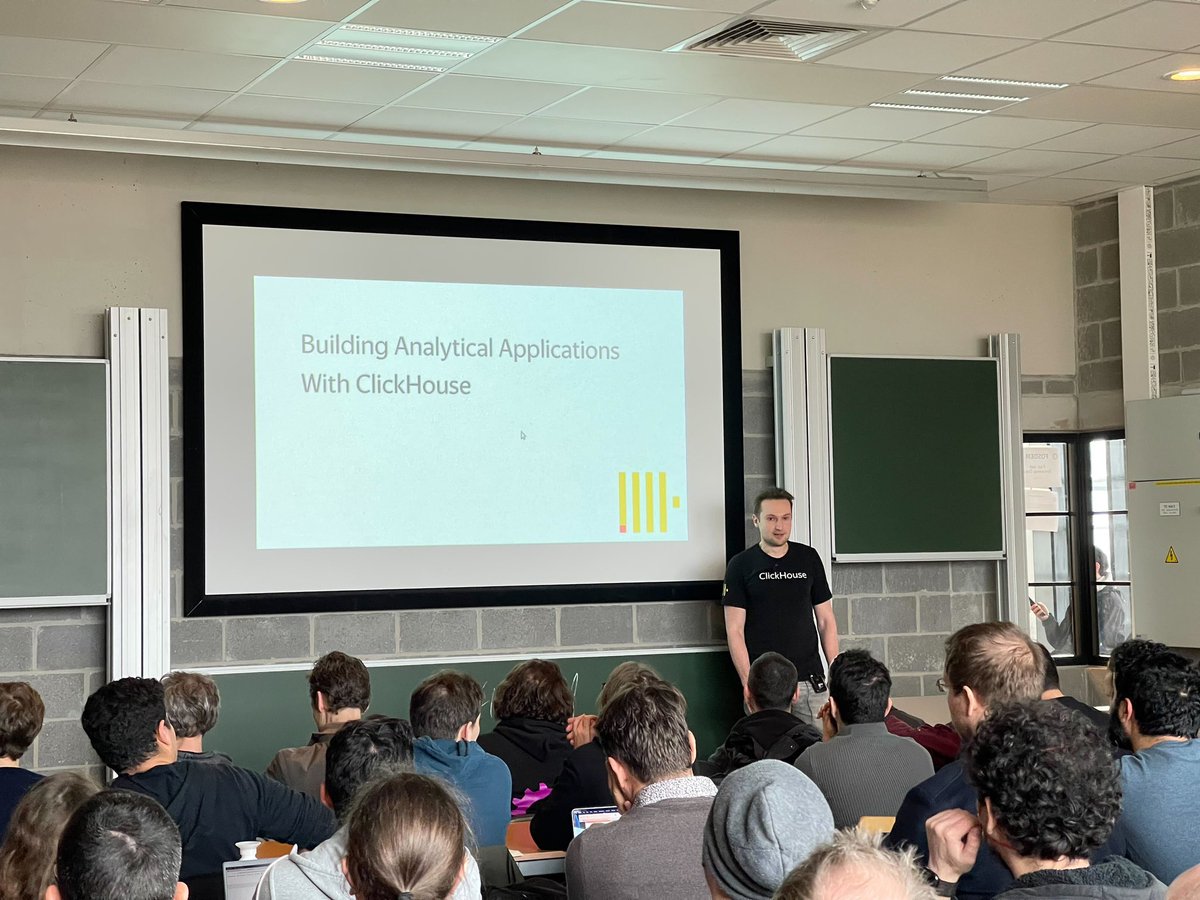 tbragin's tweet photo. Standing room only at @fosdem “Building analytical applications with ClickHouse” talk by Alexey Milovidov, CTO @ClickHouseDB 🔥 https://t.co/KQPrUjzRzg