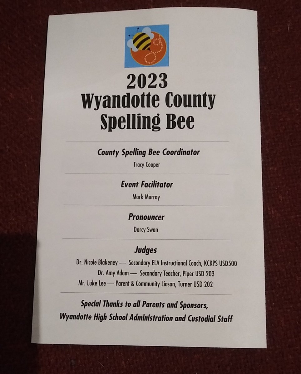 Janey Humphries (@humphriesjaney) on Twitter photo 🐝🐝🐝🐝🐝 Wyandotte County Spelling Bee at Wyandotte High School Auditorium. <a href="/kckschools/">Kansas City, Kansas Public Schools</a> 🐝🐝🐝🐝🐝 Wyandotte County Spelling Bee at Wyandotte High School Auditorium. <a href="/kckschools/">Kansas City, Kansas Public Schools</a>