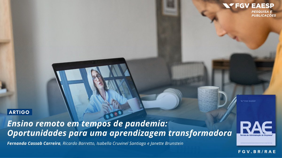 FGV_EAESP's tweet photo. Quais seriam os elementos centrais para tornar o ensino remoto (#ER) uma experiência de #aprendizagem transformadora? Confira o estudo de caso de uma disciplina de #sustentabilidade. Leia: https://t.co/fZDIlMat42
#RAE #educação #ensinoremoto https://t.co/mvlgk1bFf9