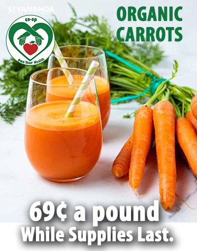 This is a great deal on Organic Carrots and they are going to go fast.  Hurry in and get yours before they are gone !!  Only .69 cents a lb.
