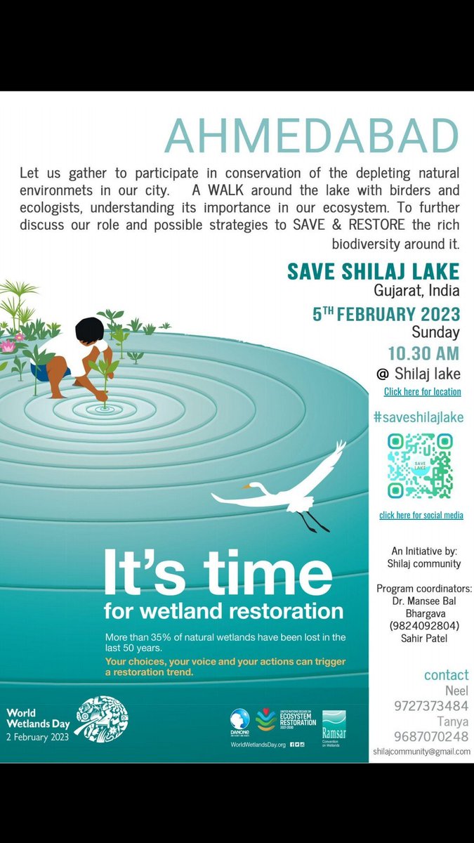 SaveLakeOrg's tweet photo. #ahmedabad #saveshilajlake
#ahmedabadmuncipalcorporation #amc
#WorldWetlandsDay2023
#NarendraModi #bhupendrapatel #nationalgreentribulance #ramsar https://t.co/p8LxRzUc01