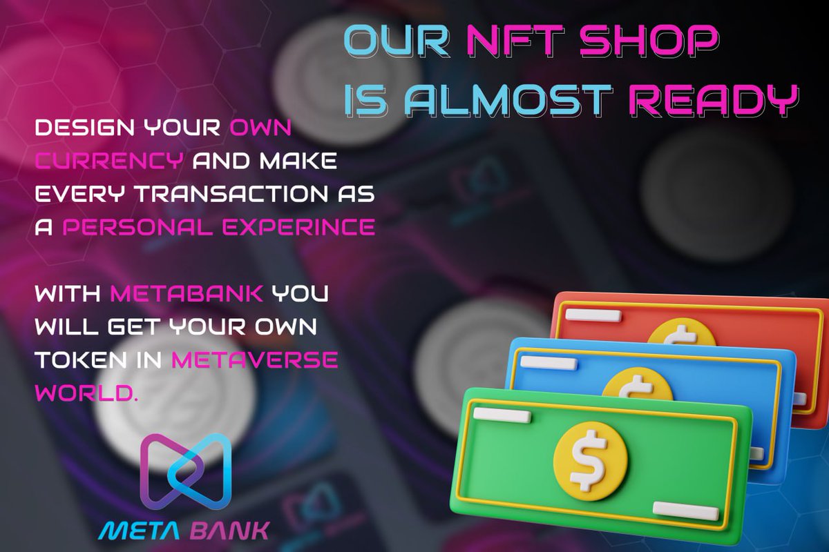 Hello MataBankers,

Our Wallet APP and NFT is in the final stage right now, we already shared some screenshots on the website where you can check it.

We are looking forward to your respected support.

Website : meta-bank.net

<a href="/MetaBankTraders/">Meta Bank</a>