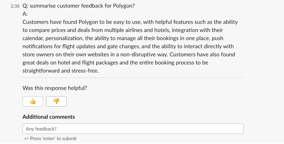 _QueryAI's tweet photo. 🧵4. @_QueryAI has leveraged services from @OpenAI to drastically reduce time spent searching documentation across an organisation. 

This is #ChatGPT primed on your internal documentation. 

More examples include (but are not limited to):
-HR, Product https://t.co/KjQYvGrx2s