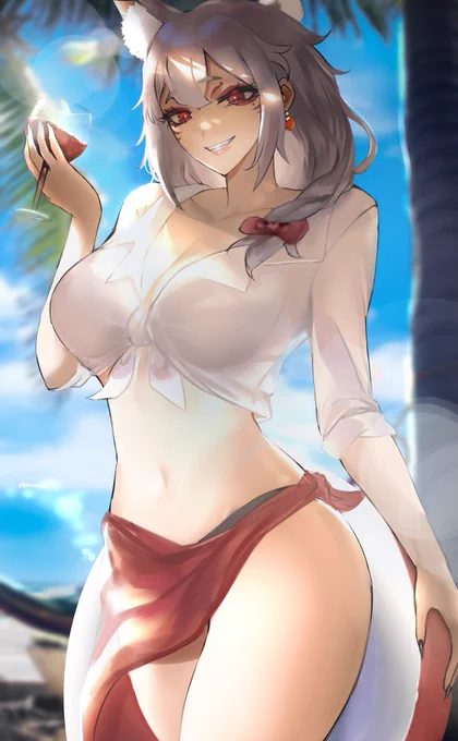 nina beach time #DrawKosaka 