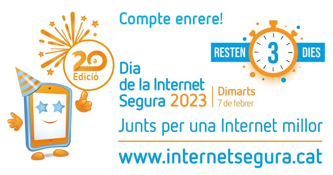 Resten només 3 dies pel #DiaInternetSegura! No us perdeu el conte animat que hem preparat per celebrar aquest dia! #ConquereixInternet #SID23 👇
internetsegura.cat/definicio-proj…