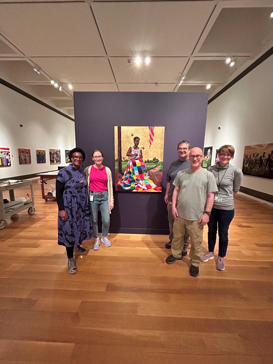 We installed "Stephen Towns: Declaration &amp; Resistance" with Guest Curator Kilolo Luckett at #Reynolda this week. Don't miss this stunning exhibition when it opens in two weeks: reynolda.org/towns