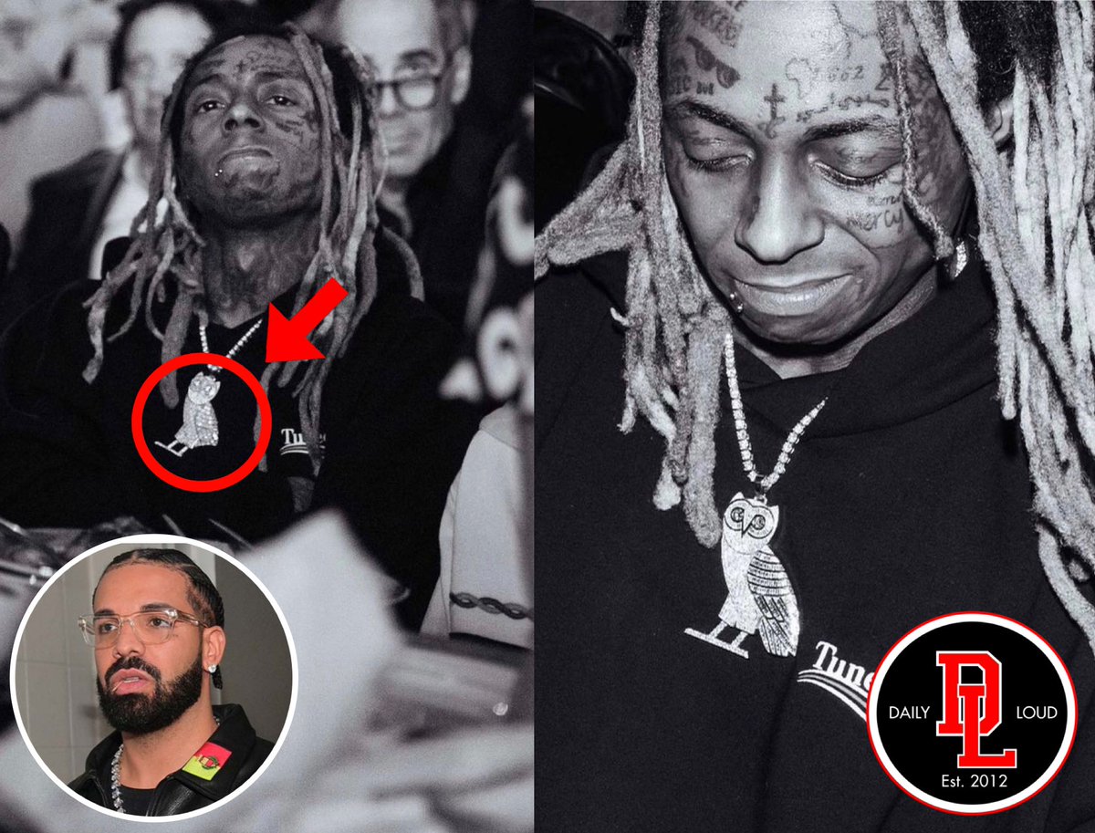 Drake gifts the GOAT Lil Wayne an iced out “OVO Chain” 🦉💎