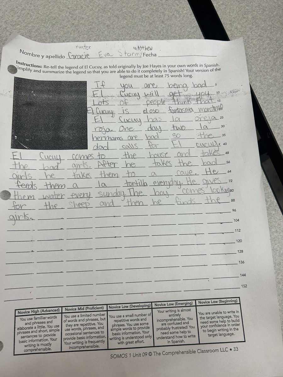 _ShawnChurchill's tweet photo. 6th grade/Spanish I and II collaboration! Sp 1 and 2 Ss taught 6th graders about the Spanish legend, the Cucuy! https://t.co/dSNGzt9aWV