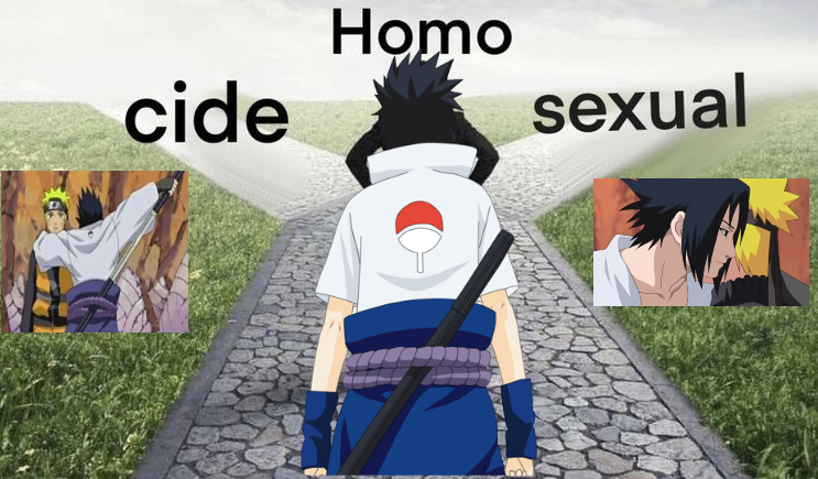 wlwsasuke's tweet photo. sasuke in a nutshell https://t.co/72p04hlaDP