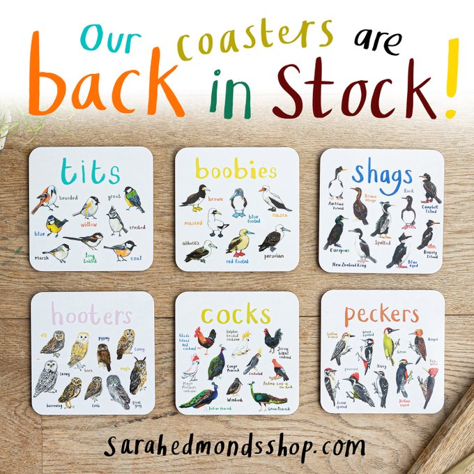 eroyalauthor's tweet photo. If you like "punny" art, check out these gorgeous items from @SarahEdmondsArt 
(Please don't buy from anyone else - there's a load of adverts popping up on twitter from rip-off companies plagiarising Sarah's art to make sub-standard copies) https://t.co/5SAuK4mZiS