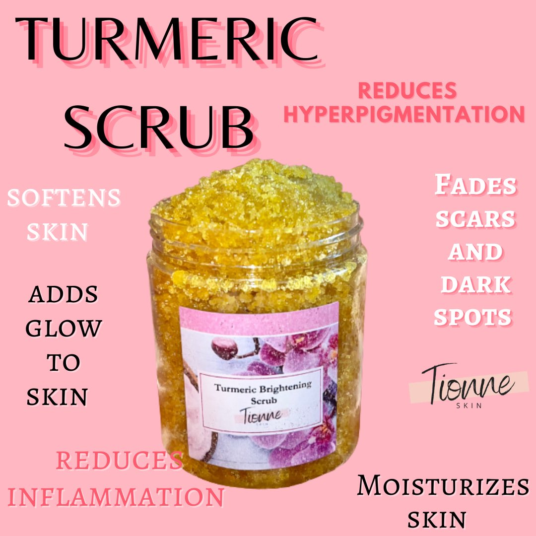 tionneskin's tweet image. My Turmeric Scrub and Shea Butter Babe used together can help reduce hyperpigmentation, fade acne scars, add glow to skin, moisturize and soften skin

Shea Butter Babe is my moisturizing body butter that can be used everyday

Turmeric Brightening Scrub should be used 2-3X a week
