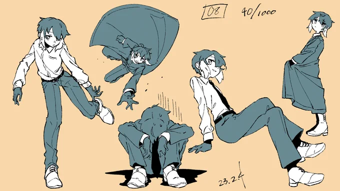 #絵師のペット紙魚ちゃん久々に1000体ノック〜もづ 