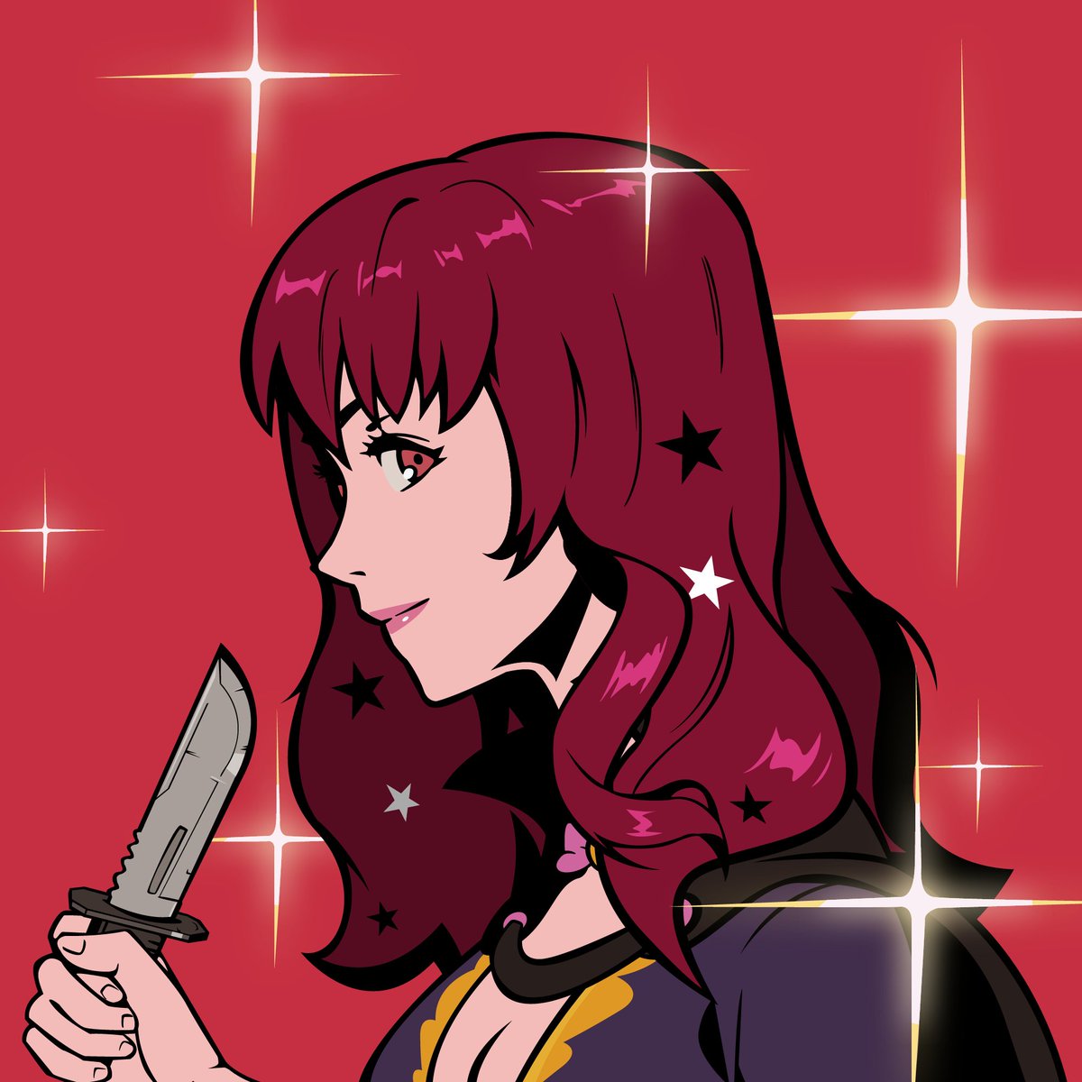 bonzenitsuki's tweet photo. When she's a 10 but she's ready to stab you! 🗡️ 

Yunaka from Fire Emblem - commissioned by @B1GBEANS earlier this morning. Thank you so much for your support 🙏

Peek the new traits from @dreamzukinft 👀 https://t.co/SvbPDE5npD