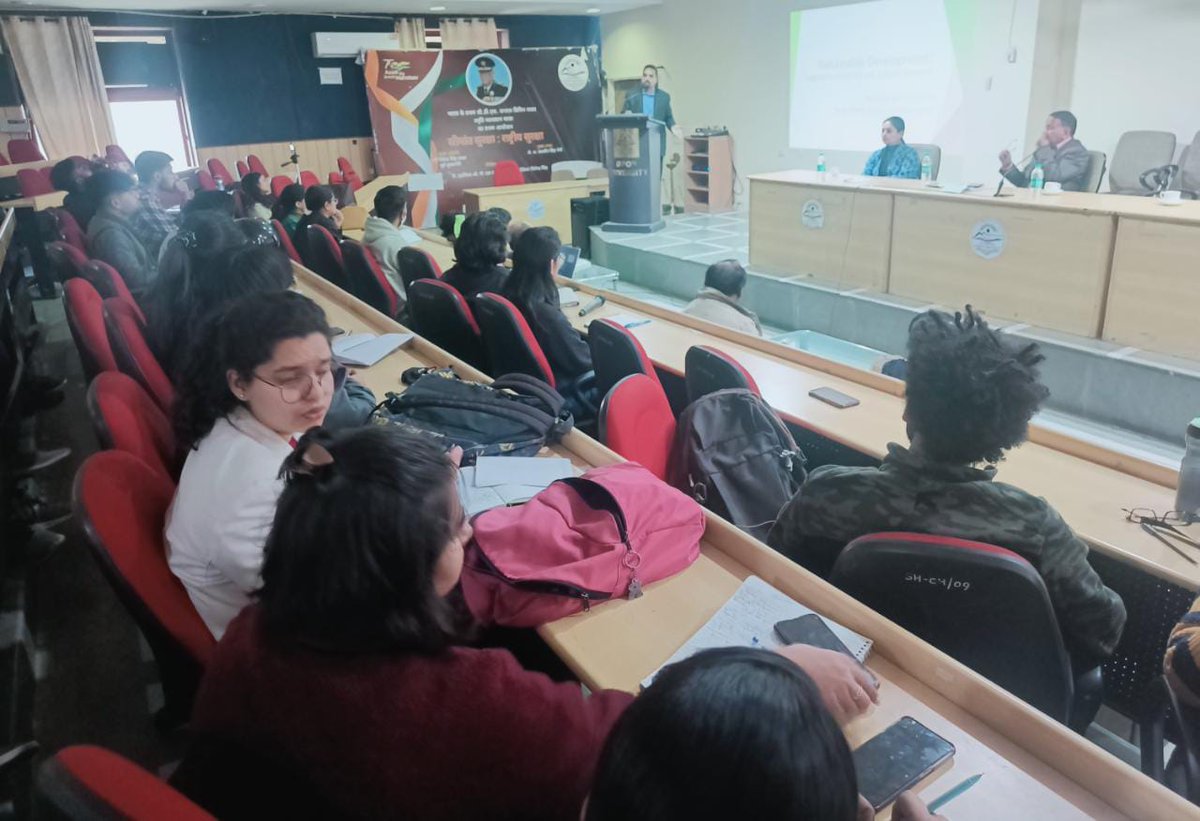 DeptEconomics's tweet photo. Economic Discussion Forum of @DeptEconomics ,
“Sustainable Development and Law in India”
Speaker-Dr. Kartikey Hari Gupta, Adv High Court of Uttarakhand #environmental #environment_Development #development_policy #development #Himalayan #EconoTeitter
#Uttarakhand @kartikeyhari https://t.co/aRVAkOOZfe