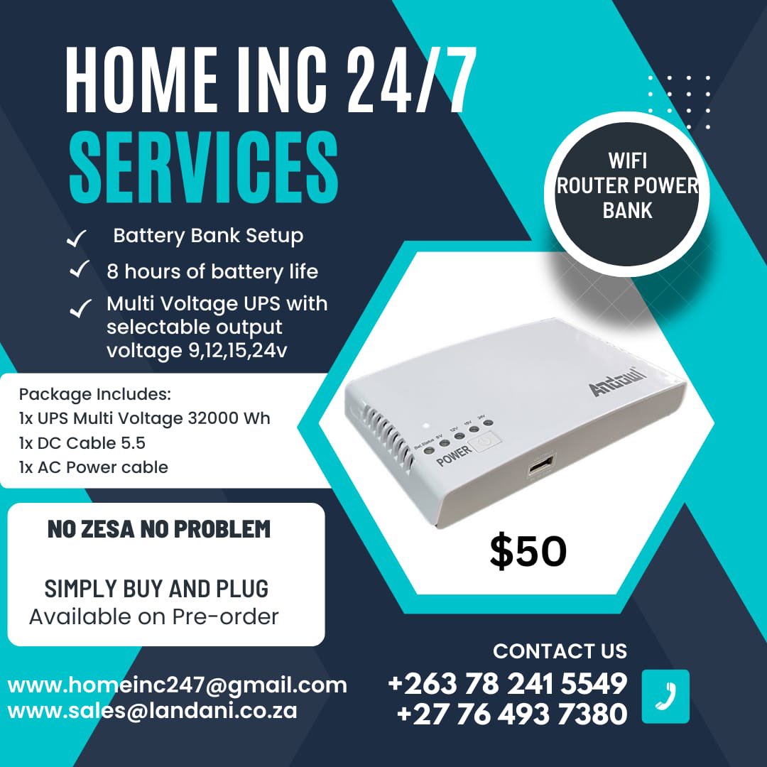 officialallen__'s tweet photo. Bulawayo Fam, here is a plug 🙏🏽

A friend of mine is selling wifi router powerbanks. You can still have wifi when ZESA goes. Kindly retweet and spread the word. Contact the number on the poster 😄 https://t.co/Qd1VuUCgAd