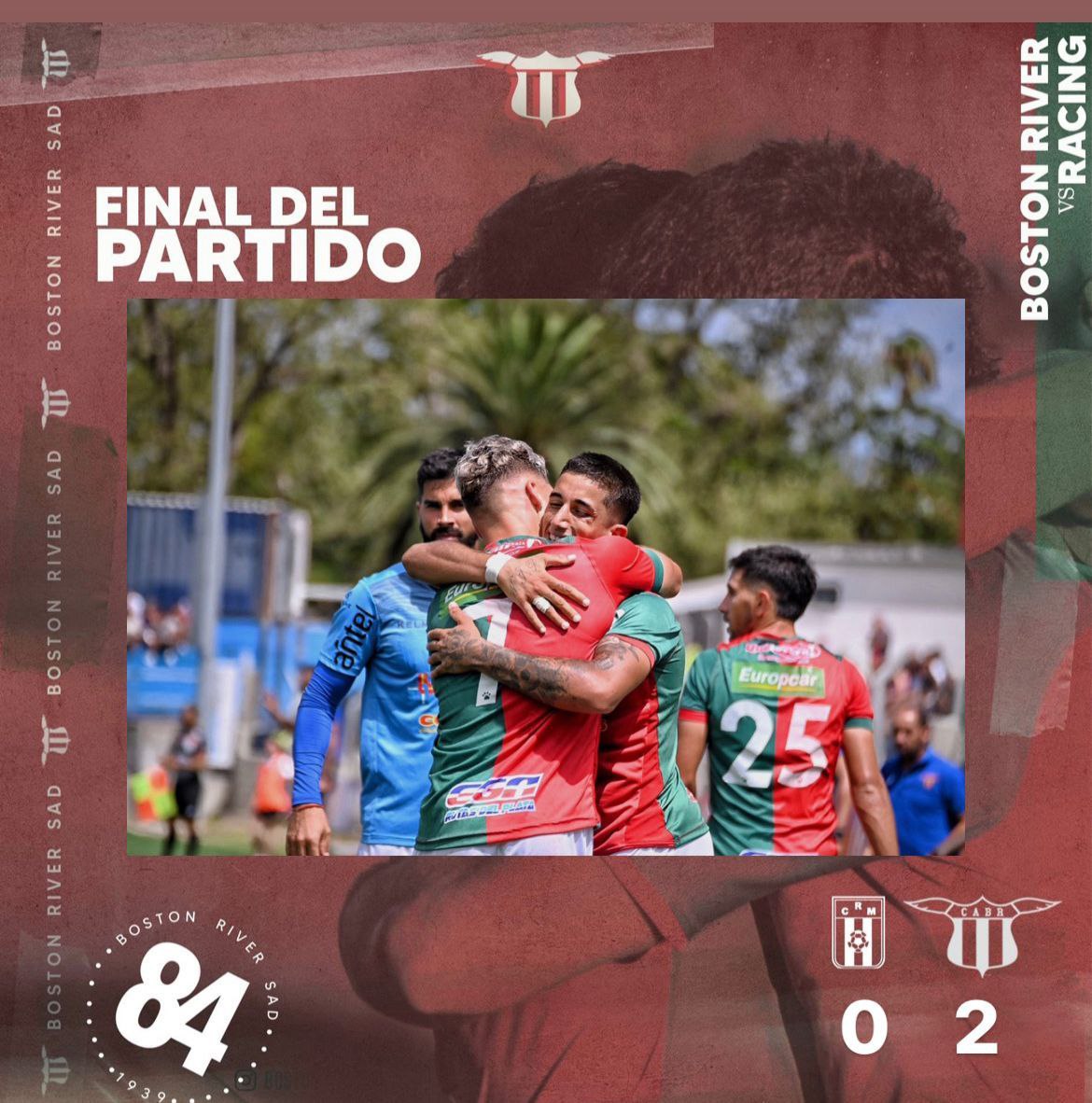 GANÓ EL BOSTON 🤩🫡

 #bostonriver 2 🆚 <a href="/racingcluburu/">Racing Club de Mvdeo.</a> 0

⚽️⚽️ <a href="/EmiGomez1011/">Emi Gómez</a>

#ElSastre #Pasiónendoscolores #VamoselBoston #cabr84