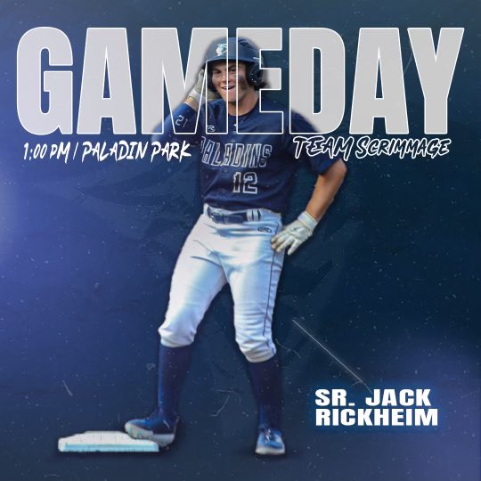 PaladinsFCS's tweet photo. It’s Game Day Paladin Nation!
Blue/White Baseball Scrimmage Game at Winchester Field - 1:00 pm First Pitch.
#GoFCSPaladins @FellowshipCS #FellowshipBSBL @Coach_O_10
#Philippians23 #SWAGGER https://t.co/9uRToLwXeh
