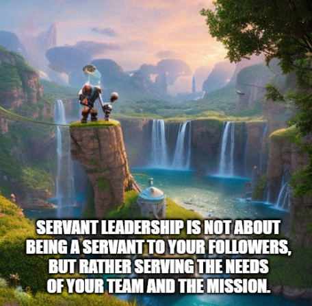 Ben_K_Richard's tweet photo. Servant leadership is not about being a servant to your followers, but rather serving the needs of your team and the mission. https://t.co/zf4nXFM15D