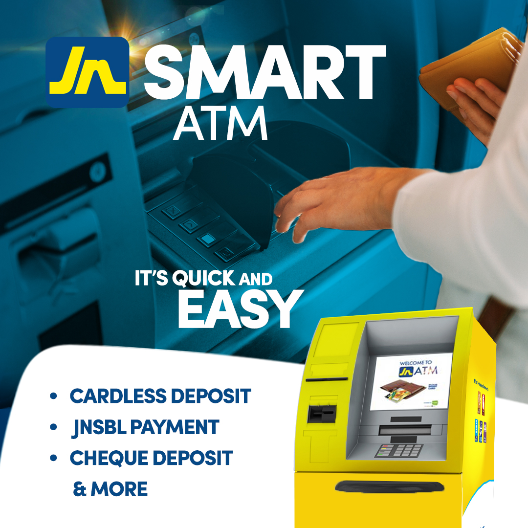 jnbanklimited's tweet photo. Our JN Bank Smart ATMs are extremely quick and easy to use! Make your payments and deposits in only a few steps! #JNBank #SmartATM https://t.co/d4NyuqeFUu