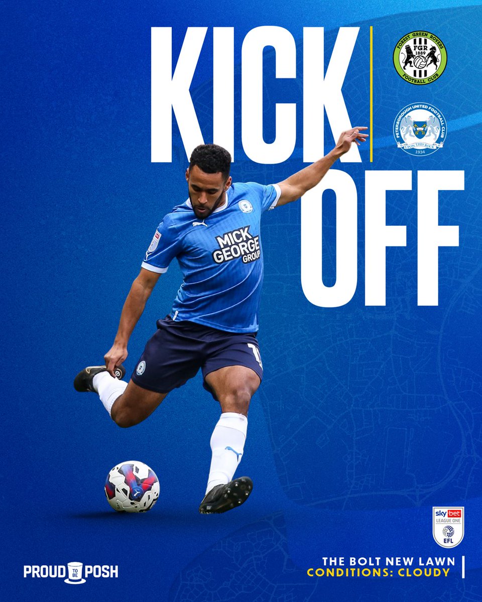 theposh's tweet photo. 46' - Back underway for the second half. Come on Posh! 

🟢⚫ 0-0 🎩 | #FGRPET https://t.co/o8DAiOE5MS