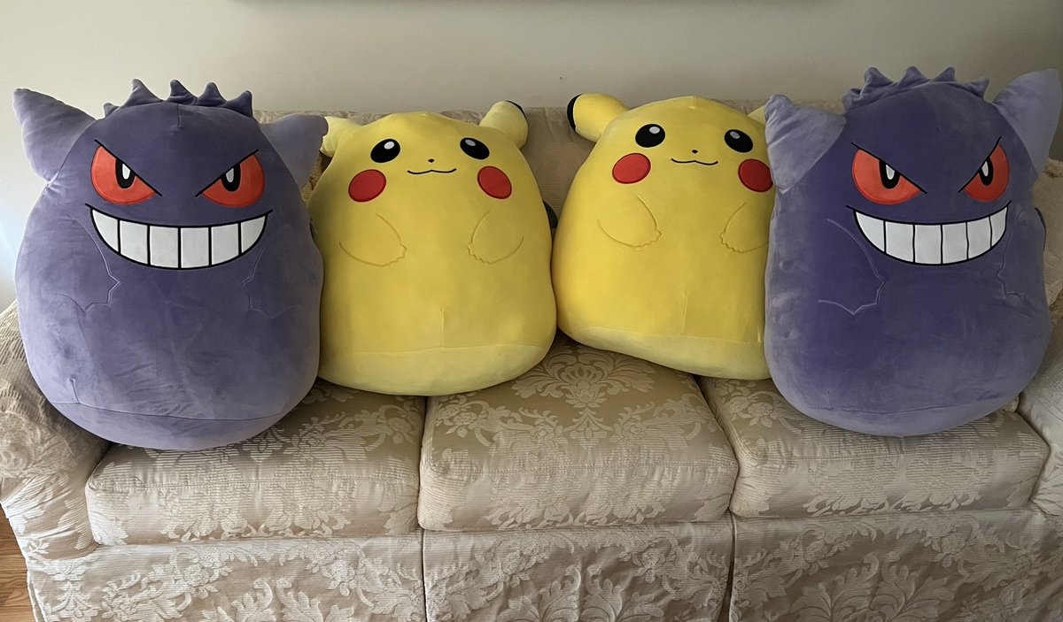 Gianluc48254867's tweet photo. Pikachu and Gengar 20 inch squishmallow plushies for 85 dollars each plush shipping. Link to purchase 10 and 20 inch! Dm me for any questions and concerns! Don’t forget to like follow and retweet for more!#Pokemon #PokemonGOApp #gengar #Pikachu #PIKASH #DealOfTheDay #buy #plush https://t.co/jVsrJSl29R