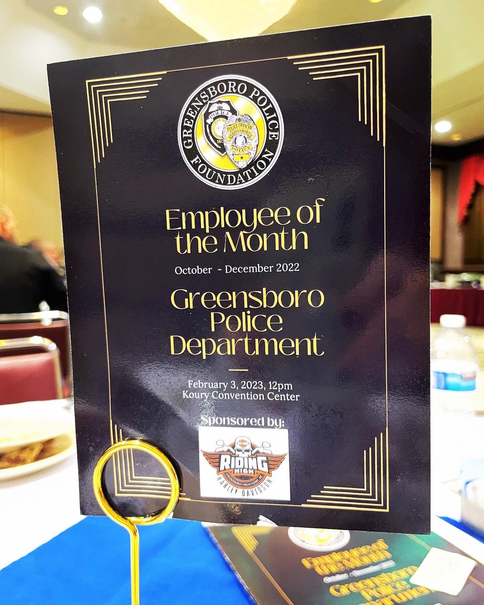 Greensboro Police Foundation (@gsopolicefndn) on Twitter photo Congratulations to the men and women of the <a href="/GSO_Police/">Greensboro Police Department</a> who were honored at yesterday’s recognition luncheon at the Sheraton Greensboro. Thank you <a href="/ridinghighhd/">Riding High Harley-Davidson</a> for sponsoring this event. We are grateful to be able honor these officers and employees in this way. Congratulations to the men and women of the <a href="/GSO_Police/">Greensboro Police Department</a> who were honored at yesterday’s recognition luncheon at the Sheraton Greensboro. Thank you <a href="/ridinghighhd/">Riding High Harley-Davidson</a> for sponsoring this event. We are grateful to be able honor these officers and employees in this way.