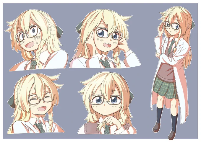 表紙描きながら眼鏡白衣うちの子から眼鏡白衣無しver描いてた 