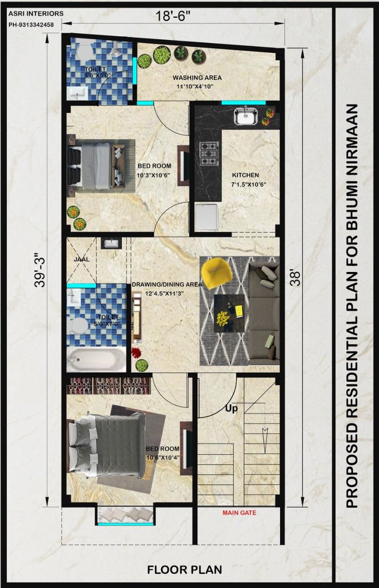 AsriInteriors's tweet image. Floor Plan by #asriinteriors 
#topview of a #builderfloor
#interiordesigner #nearme #faridabadinteriordesigner
Placement of #bedroom #drawingroom #kitchen #toilet