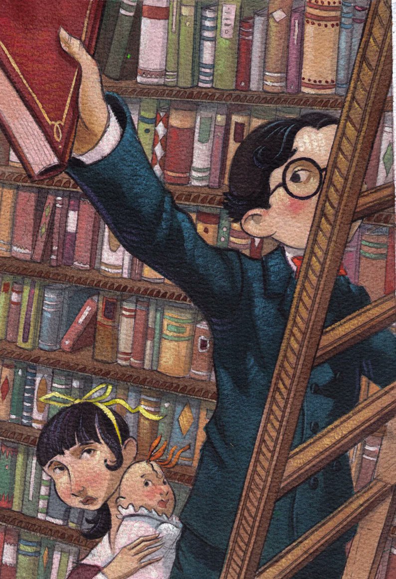 ElliottBlackwe3's tweet photo. Off to the library! See you later, dear magical Twitter folk.
(illustration by Brett Helquist) https://t.co/lQRrEWrpdp