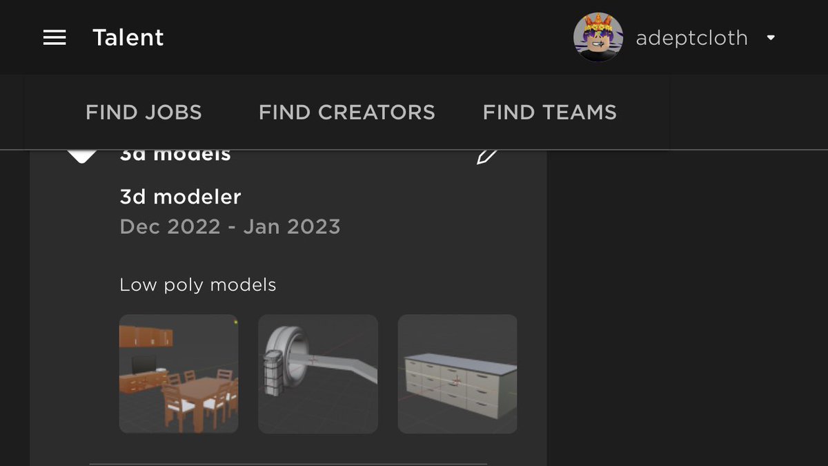 Adept_Dev's tweet image. I’m a 3D modeler looking for work . Pricing at 5$+ . I can make low poly assets and more
#RobloxHiring #RobloxUSD #RobloxBuildingCommission #robloxcommisions