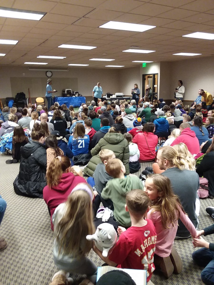 deforestlibrary's tweet photo. The crowd here to see 2 foxes, a hedgehog, and friends is overflowing the Community Room!!  You can't outfox our young readers with cold weather... https://t.co/dVYq5ZxZ0b