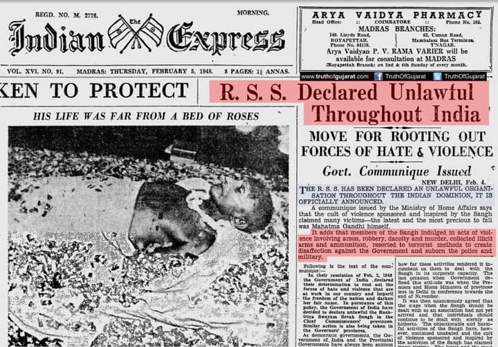 Vignesh_tmv's tweet photo. On this day in 1948, RSS was BANNED by Iron man Sardar Patel throughout the country for spreading hate and violence.

https://t.co/dbqd5kOpdJ https://t.co/zIrPPJBnjF