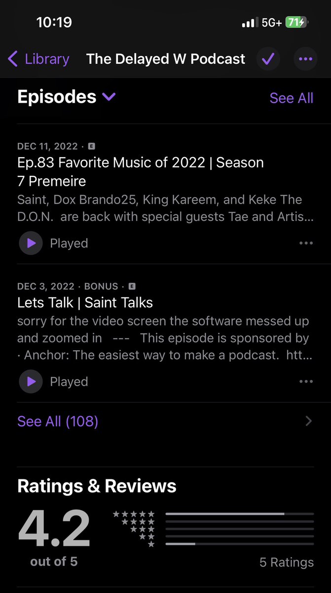 delayedsaint's tweet photo. Y'all go rate our podcast on Apple & Spotify @delayedwpodcast https://t.co/pQrQx9SiOH