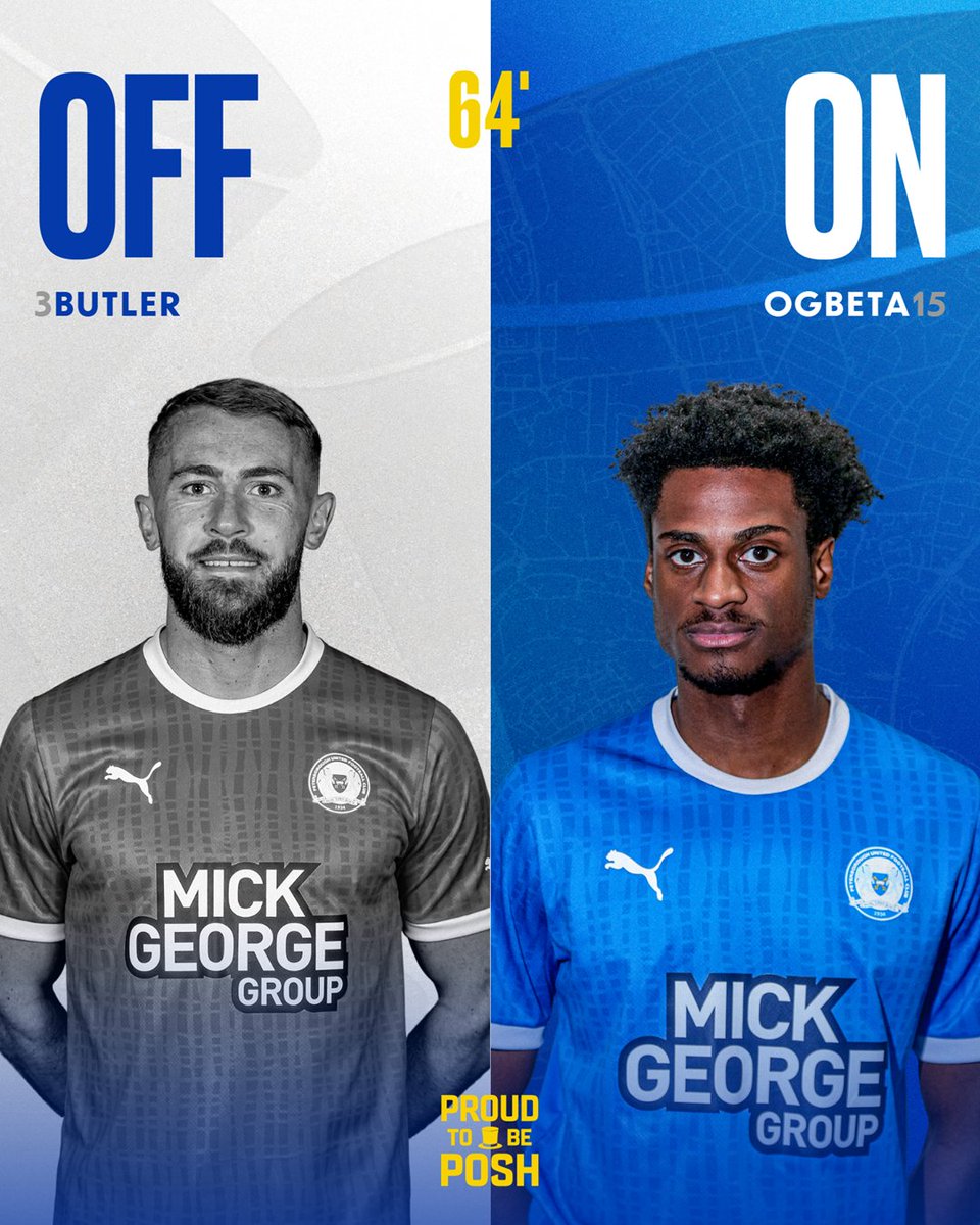 theposh's tweet photo. 64' -  Our first change of the afternoon.

➡️ Ogbeta
⬅️ Butler

🟢⚫ 0-0 🎩 | #FGRPET https://t.co/TueHEQrvG4