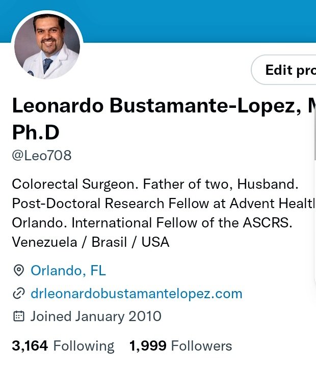 Leo708's tweet photo. Just one more follower to reach the 2000, great number for a Colorectal account. 
#colorectalresearch 
#colorectalsurgery

@AdventHealthCFL @AdventHealth @AdventHealthMD https://t.co/L7nA1OrDsr