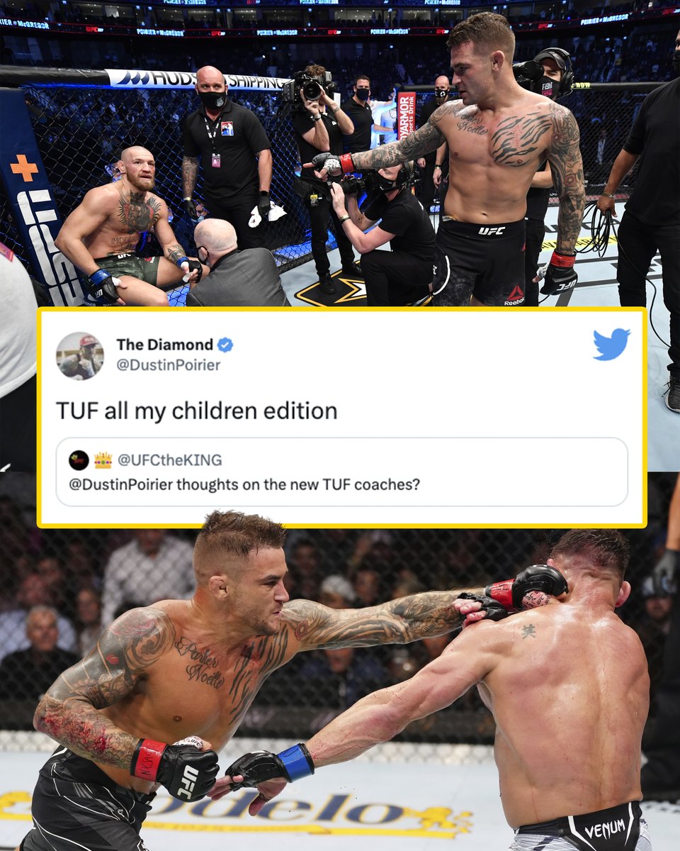 MMAFighting's tweet image. Dustin Poirier weighed in on the new TUF coaches 💎👀