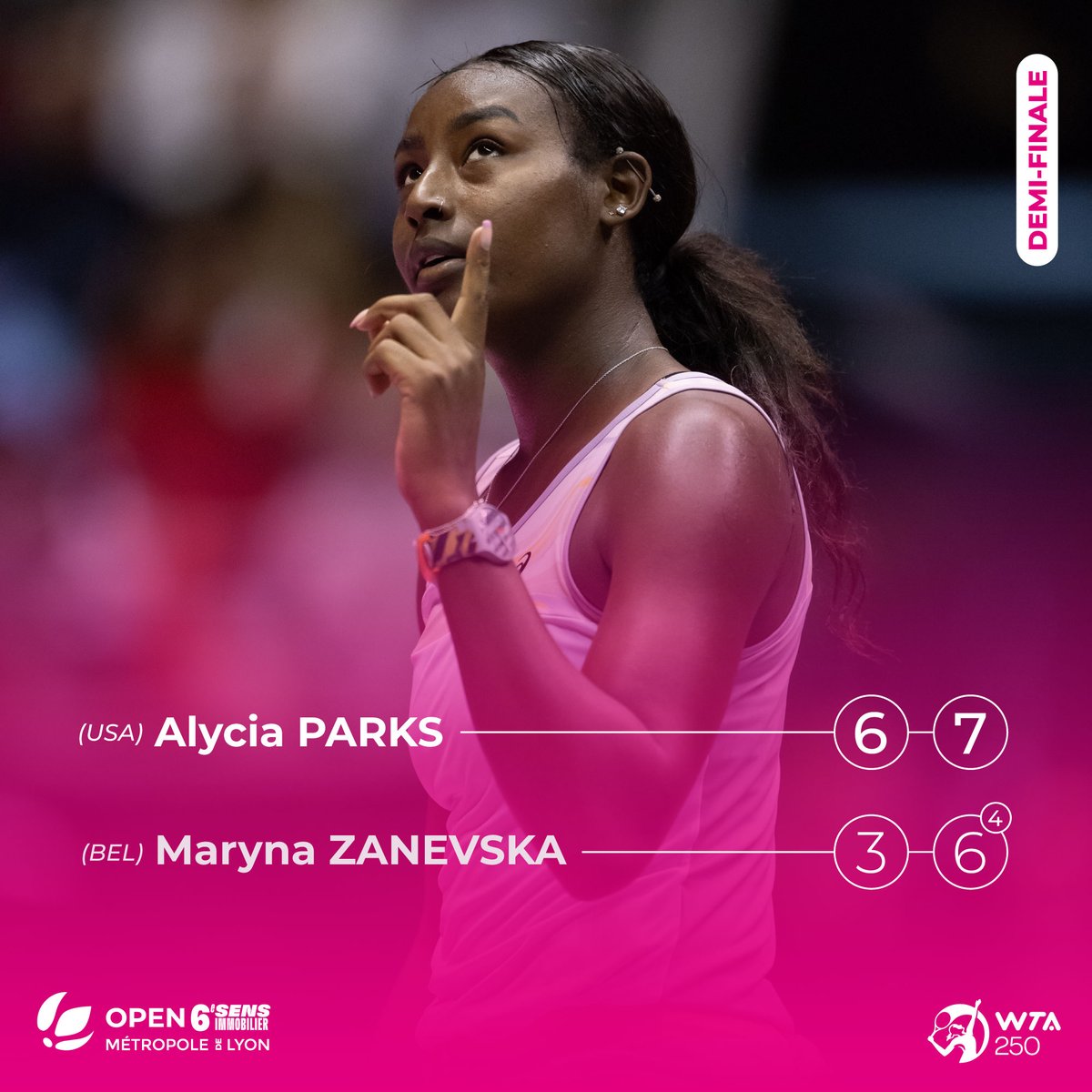 🎾 1/2 FINALE🎾

#O6SML23 
<a href="/grandlyon/">Métropole de Lyon</a>
<a href="/villedelyon/">Ville de Lyon</a>
<a href="/WTA/">wta</a>