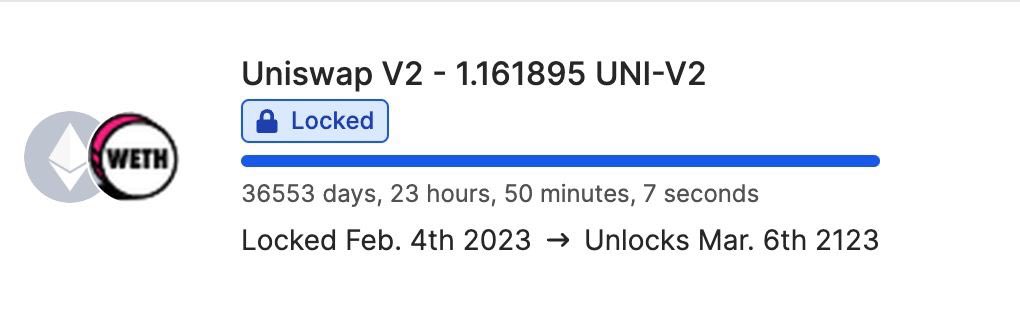 Initial Liquidity has been LOCKED FOR 100 YEARS. 

team.finance/view-coin/0xE0…