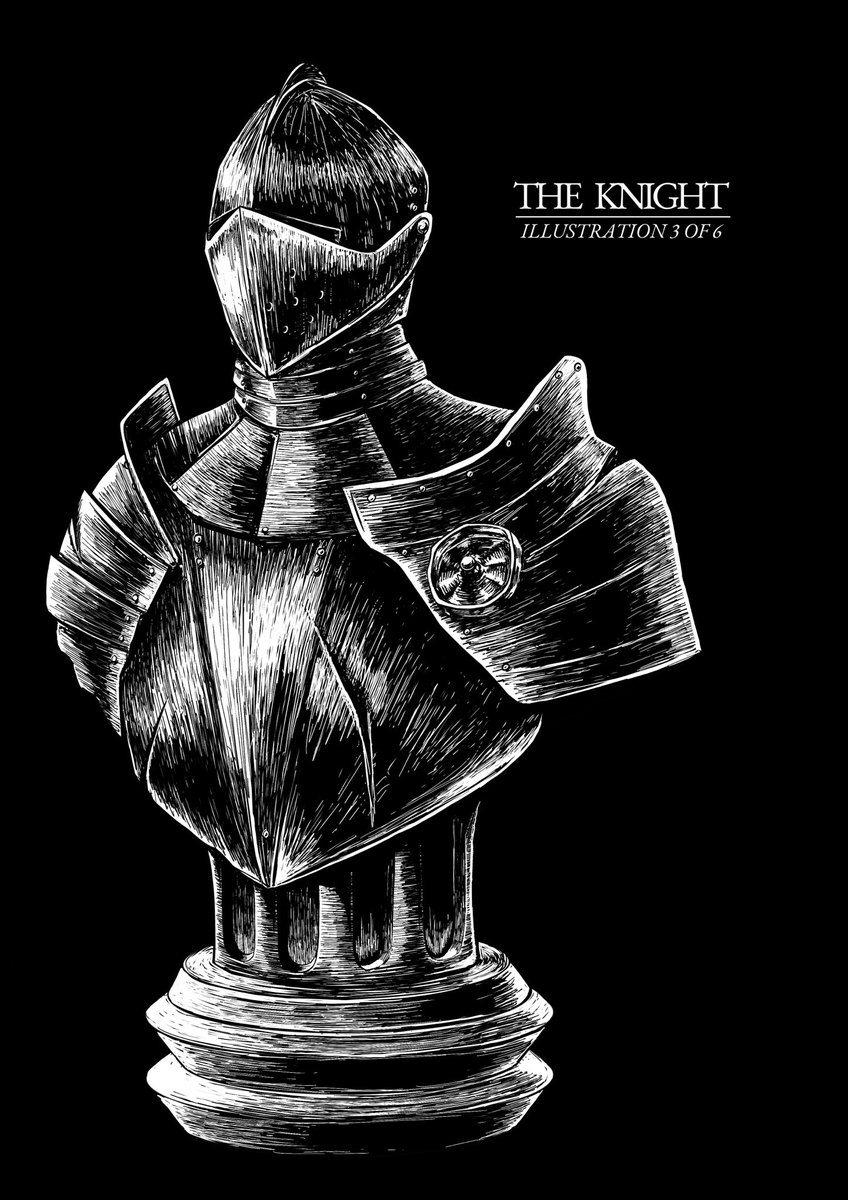 𝐓𝐇𝐄 𝐊𝐍𝐈𝐆𝐇𝐓
(III/VI)

#darkfantasyart #knightart #chessart