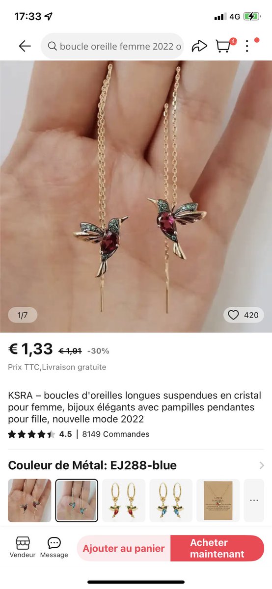 influarnaque's tweet photo. Le site https://t.co/CEXs7K6x7j à la mode sur TikTok  est un site de dropshipping.
Vous pensez faire une faire en validant un panier à 0€ avec frais d’envoi à 7€ mais en réalité les bijoux sont moins cher sur Ali express avec frais d’envoi gratuit 😁 à vous de voir ! https://t.co/JUqOzFB6UW