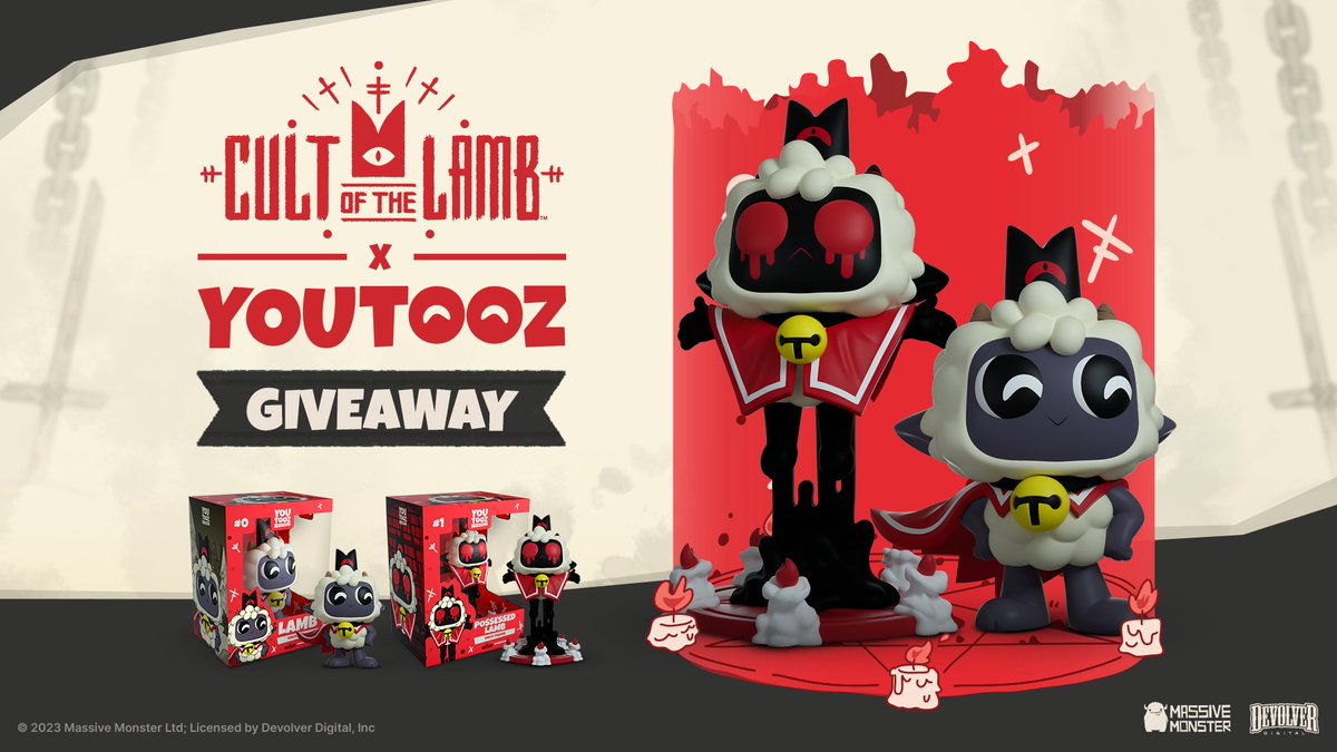 youtooz x @cultofthelamb giveaway! to enter ❤️ like, 🔁 rt and comment 'JOIN THE CULT' for a chance to win 🐑 10 winners announced tuesday