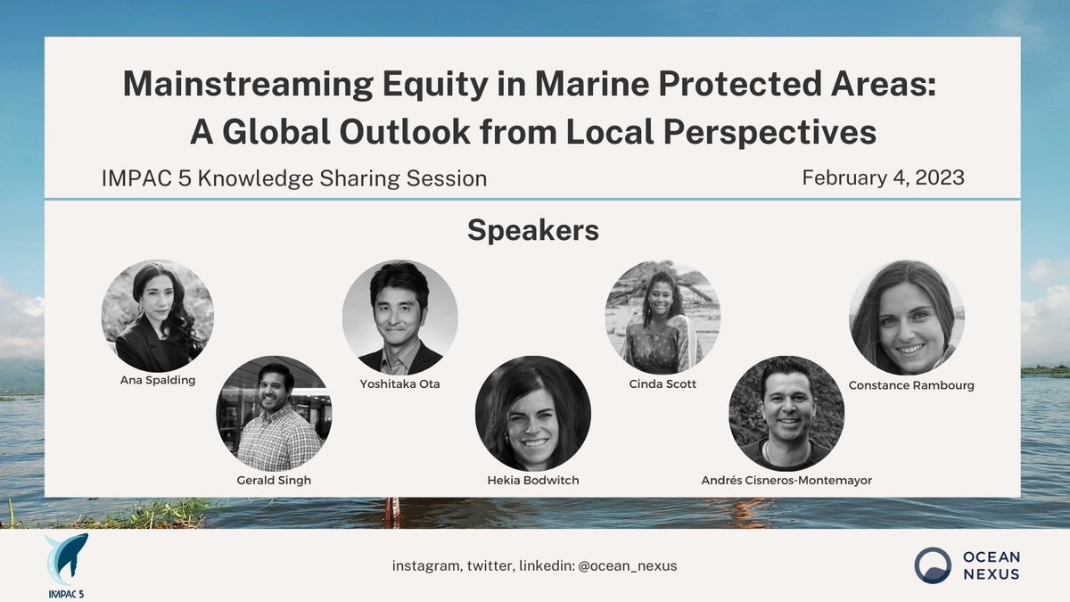 Join us at <a href="/IMPAC5Canada/">IMPAC5</a> TODAY at 4PM in Room 208 for a presentation on 'Mainstreaming Equity in MPAs: A Global Outlook from Local Perspectives.' We aim to share local voices and experiences to create a foundation for more equitable MPAs. #IMPAC5