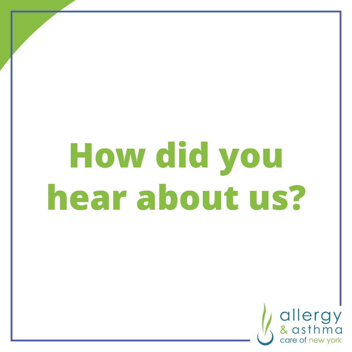 AllergyReliefNY's tweet photo. Did you see one of our posts, or did someone you know refer you to us? Let us know! #AllergyAndAsthmaCareOfNY #AllergyAndAsthma #SeasonalAllergies #ManhattanAllergist #nyc https://t.co/5bmHtaKxMj