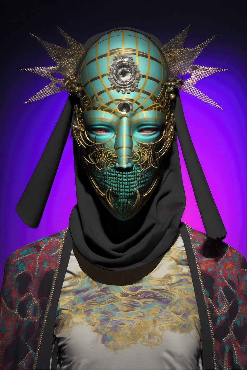 I was lucky enough to see all of these INCREDIBLE designs a few days in advance of the event, this one in particular my reaction was WTFFFFFFFFF
like what do you prompt to create something like this?! 🤯 mind absolutely blown by <a href="/DehiscenceArt/">DEHISCENCE</a>  for #aciddystopia #aifashionweek23