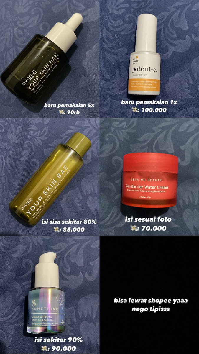 bebiiicy's tweet photo. wts preloved skincare✨✨ https://t.co/DyDOZywYgs