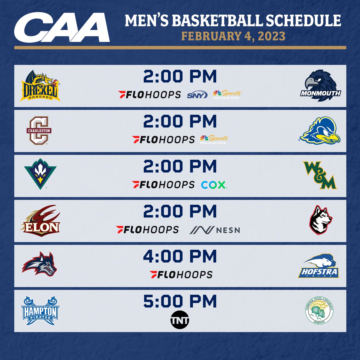 CAA Basketball on Twitter "The first CAAHoops Saturday of February