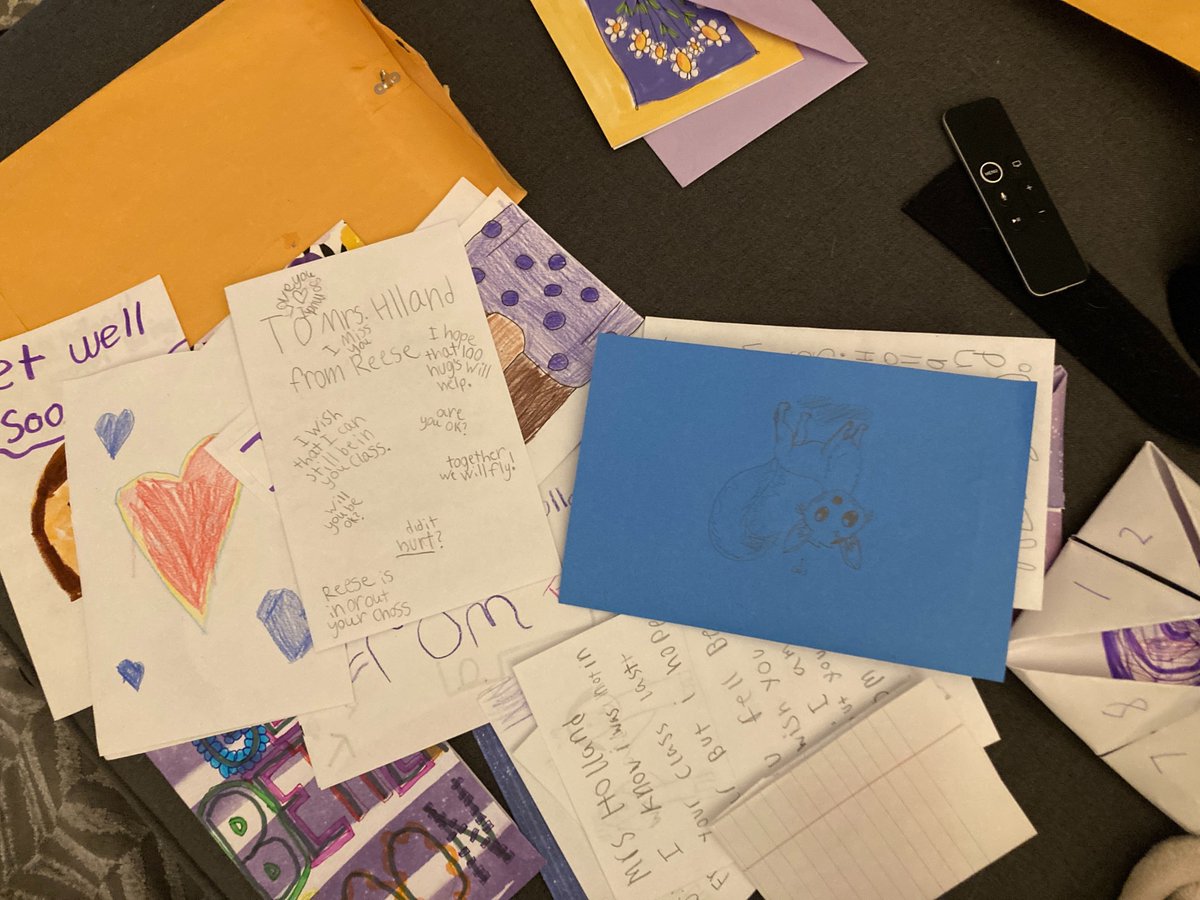 jhollandglcs's tweet photo. Special delivery last night.  Some of my former students, &amp; former Kellogg kids, wrote me some of the most beautiful cards.  My bucket is overflowing.  Thanks to @Krueger2ndGrade,  @MrsAngel3rd and @mrsMingerink for helping out with these.  #sailorforlife #GLCSKellogg #gogullalke https://t.co/v5rqbEddvO