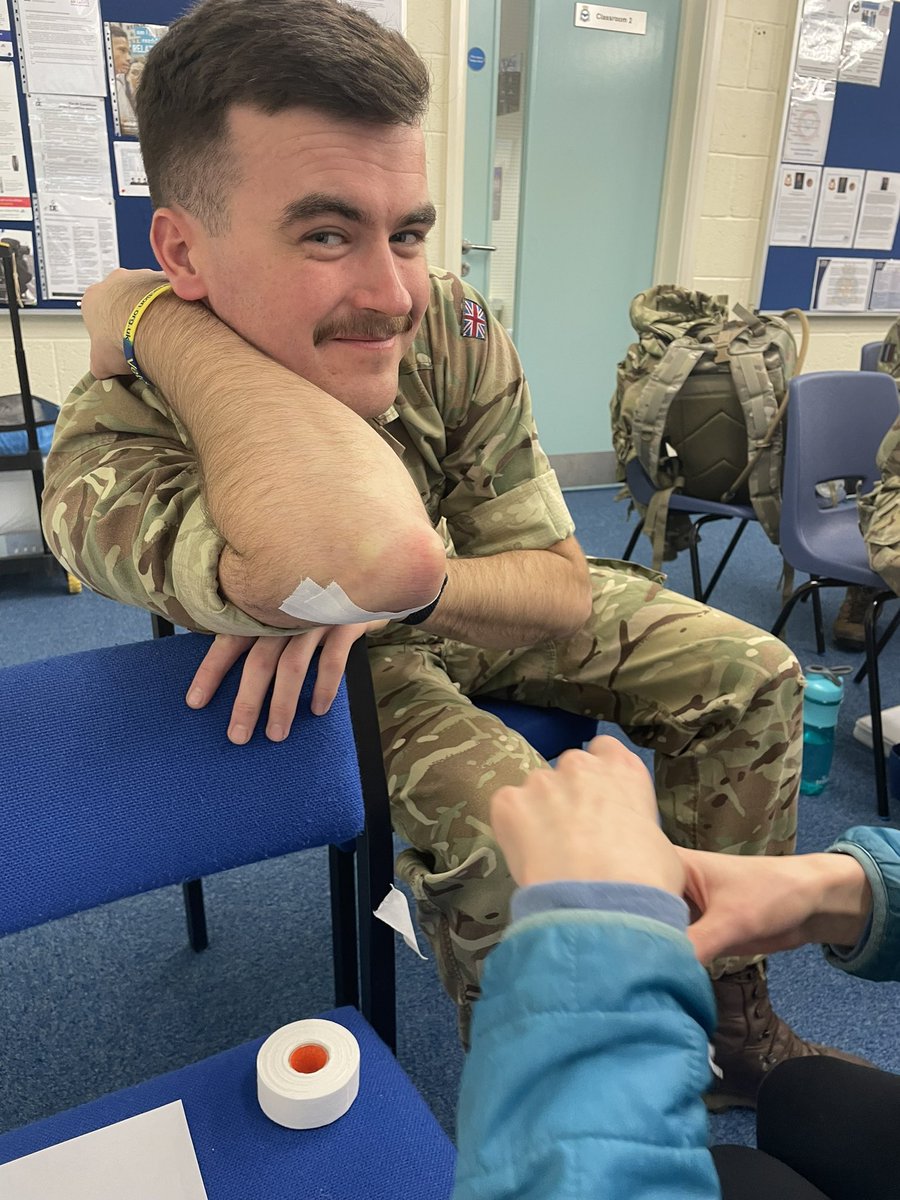 A clutch/cluster/assembly(?) of 14 trainee Road Marching Team leaders learning to prep feet 🦶 under the watchful eye of North Region RMO. Tomorrow our trainees lead their first groups 😬 <a href="/DNWAirCadets/">DNW RAF Air Cadets</a> <a href="/DNW_ASPIRE/">DNW ASPIRE Rep</a> <a href="/ComdtAC/">Commandant RAF Air Cadets</a> <a href="/AirCadetsNorth/">North Region - RAF Air Cadets</a>